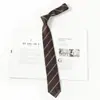 Corbata Jk Borgoña para Mujer, Estilo Japonés, Rayas, Fácil de Usar, para Fotos de Graduación, Toga de Licenciatura, Accesorio de Uniforme Escolar