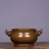Estufa de Pie con Cabeza de Elefante de Cobre Puro Adornos Artesanales Caseros Interior Antiguo Oficina Estudio Incienso Colección Antigua Regalo