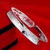 Pulsera de Plata 999 Rosa Clavel Pulsera Cóncava Abierta Joyería de Plata Amante Acción de Gracias Regalo Día de la Madre
