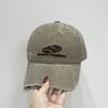 Gorra de Béisbol Lavada y Desgastada de Moda Estilo Japonés para Hombres y Mujeres Nuevo Estilo de Primavera y Otoño Gorra de Copa Suave Bordada Distintiva con Agujeros