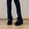 Versión de Cuero Suave ~ Mocasines de Cuero Suave con Tacón Grueso Esmerilado para Mujer, Nuevos Planos Versátiles de Suela Gruesa, Punta Redonda y Boca Profunda, Sin Cansancio para Mujer