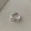 Anillo Minimalista de Nudo de Línea para Mujer Moda Coreana Personalidad Ins Diseño de Nicho Anillo Abierto para Dedo Índice