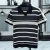 Camisa Polo de Lujo Ligero Estilo Old Money de Seda y Lana para Hombre Nueva Colección Primavera 2026 Manga Corta Transpirable Rayada con Cuello de Solapa para Hombre