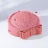 Boina de Lana con Lazo Retro Francés Sombrero de Otoño e Invierno para Mujer Banda de Actuación Malla Frontal Sombrero de Azafata Venta al por Mayor