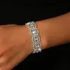Moda Coreana Alta Qualidade Flor de Diamante Completa Nova Pulseira para Mulheres Usar Pulseira Simples Joia de Mão