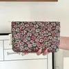 Bolsa de Maquillaje Floral Fresca y Sencilla para Niñas, Bolsa de Almacenamiento Portátil de Gran Capacidad, Bolsa de Lona, Neceser