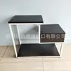 Mesa Lateral en Forma de L de Madera de Hierro Casual para Sala de Estar Mesa de Noche para Balcón Mesa de Noche para Cama Mesa Lateral Pequeña para Sofá con Cajón Negra