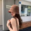 Nuevo sombrero retro calado de Primavera y Verano para mujer, estilo coreano, moda, color sólido, sombrero de pescador tejido, sombrero elegante para el sol que reduce la edad