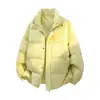 Chamarra acolchada de algodón hecha a medida estilo europeo transfronteriza, nueva colección de invierno para hombre, corte holgado, engrosada, color liso, cuello alto, prenda de abrigo para hombre
