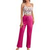2024 nuevo TEMU ropa de hogar para mujer transfronteriza pantalones de tirantes europeos y americanos traje de pijama casual cómodo se puede usar fuera