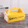 Caixa de Embalagem Espessa Portátil para Bolo, Caixa de Embalagem para Levar Doces Estilo Ocidental do Mestre Jim, Caixa de Embalagem para Bolo da Lua Nevada