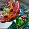 Escultura Grande de Flor Pintada Abstracta, Adorno Estilo Fibra de Vidrio, Exhibición Estética Comercial, Lugar Popular para Fotos