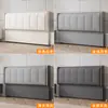 Cabecero Modelo Nuevo 2026 con Tapicería Suave, Diseño Simple de Madera Maciza de Pie Integrado, Respaldo de Cuero Genuino, Cuero de Garra de Gato, Cabecero Ultra Delgado Se Vende por Separado