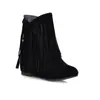 33-43 Botas de Chuva de Café Europeias e Americanas Camurça Altura Interna Amazon Botas Femininas Coreanas Princesa Joker Franja Botas W302