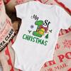 2023 Natal Nova série Meu 1º Natal algodão bebê macacão manga curta bebê macacão