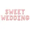 Set de letras de boda dulce de 16 pulgadas en plata y oro rosa, decoración de escena de boda, versión de EE. UU., globo al por mayor