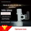 Válvula de esfera de três vias de entrada de peça única cinza de três vias giratória conector de válvula de esfera de 3 minutos filtro de 4 minutos giratório acessórios de tubo de 3 minutos
