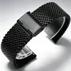 Hebilla de Liberación Rápida Línea 08 Correa de Malla Correa de Reloj de Metal Adecuada para Huawei Gt4 Hombres Acero Inoxidable Correa Milanesa Gruesa