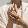 Anillo Turquesa de Acero Inoxidable Versátil Transfronterizo Tina Diseño de Nicho para Mujer Anillo Europeo y Americano Acero de Titanio Joyería que No se Desvanece