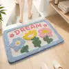 Alfombrilla de suelo para baño y WC estilo ins transfronteriza flocada, felpudo para entrada de casa, alfombrilla para pies absorbente de agua y antideslizante