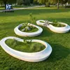 Banco de árbol de GRC en forma de anillo forma aerodinámica para paisaje exterior contorno de árbol de forma irregular banco UHPC fábrica de origen personalizado