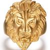 Anel Masculino Transfronteiriço Europeu e Americano de Aço Titânio Atacado Dominador Leão Anel Animal Fundido Aço Inoxidável Anel Popular Estilo Trendy