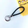 Chaveiro de corda trançada com anel duplo chaveiro de couro PU colorido novo pingente para bolsa feminina chaveiro para pendurar na cintura