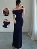 2026 Nuevo Vestido Bodycon Cruzado sin Mangas Hombros Descubiertos Moda Ajustado Elegante Socialité Sexy para Mujer