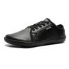 Novos sapatos descalços de cabeça larga, leves, sola macia, tênis masculinos para atividades ao ar livre, calçados casuais de couro com cadarço de cano baixo para homens