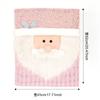 Nueva Funda de Silla Navideña Funda de Taburete Rosa Funda de Silla con Muñeco de Papá Noel Estilo Europeo y Americano Restaurante Decoración del Hogar