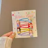 Pinzas para el pelo de niños de colores dulces, estilo japonés y coreano, con flores de dibujos animados de colores, pinzas para flequillo lateral para niñas y pasadores para bebés, accesorios para el pelo