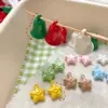 Estilo Natalino Fofo Sino Estéreo Estrela Sorridente Liga Pintada Pequeno Pingente com Contas DIY Pingente Artesanal Acessórios