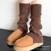 Novedad Calcetines de Pierna Ancha Rojo Ancora para Mujer Calcetines Cálidos de Otoño e Invierno Calcetines Distinctivos Apilados con Hueco