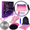 Numbwin Conjunto de 17 Peças para Yoga e Pilates Bandas Elásticas Discos Deslizantes Bandas de Puxar para Exercícios Equipamento de Fitness para Casa