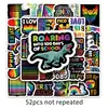 Serie de 52 colores no repetidos pegatinas creativas transfronterizas para equipaje, motocicleta, refrigerador, pegatinas de grafiti impermeables