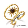 Anillo Transfronterizo Maillard de Acero Inoxidable 18K con Piedra Ojo de Tigre, Anillo Apilable Vintage con Textura de Múltiples Capas de Cuentas de Cara Ancha