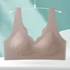 Roupa íntima feminina sem costura de seda gelada, toque natural, para seios pequenos, aumenta, suporte push-up, suporte macio, sem alças, costas bonitas, top base