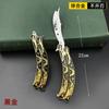 Comer Frango Cinco Garras Dragão Dourado Borboleta Facão Liga Modelo de Arma Brinquedo Estudante Prática Ferramenta Faca Dobrável Não Laminada