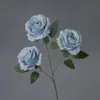 Flores Artificiales, Rosa Anna de Tres Cabezas, Arreglo Floral de Piso para Salón de Bodas, Decoración del Hogar, Flores Falsas, Venta al por Mayor desde Fabricante, Flores de Seda para Hotel