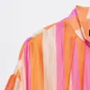 Chaqueta Bomber Rayada de Manga Larga con Cuello Alto para Mujer, Novedad Primavera 2026, Transfronteriza Aliexpress 7782343