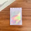 Bolsas Autoadhesibles Holográficas Láser, Bolsas de Plástico Coloridas, Bolsas Transparentes Gruesas para Almacenamiento DIY, Bolsas Sellables, Bolsas Sellables Multifuncionales