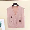 Chaleco de punto para mujer, nuevo estilo primavera y otoño, cárdigan japonés de capas de moda, chaleco de punto corto holgado para usar por fuera