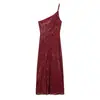 Para Comercio Exterior Transfronterizo Europeo y Americano Ropa de Mujer, Vestido Elegante de Verano con un Hombro Descubierto Más Vendido en Aliexpress