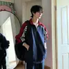 Sudadera tipo cárdigan de moda estilo americano para hombres y mujeres, chaqueta deportiva tipo béisbol holgada vintage para parejas para primavera y otoño