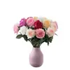 Flores Artificiales de Rosa Realistas con un Toque Dulce, Fabricante Transfronterizo de Flores Artificiales, Flores Falsas y Plantas Verdes al por Mayor, Manualidades para Decoración de Bodas, Estilo Ins
