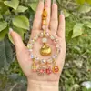 Colgante para Coche del Dios de la Riqueza de Cinco Caminos de Hangzhou con Ábaco de Colores y Candado, Colgante para Coche que Atrae la Riqueza