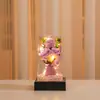 Regalo creativo de Navidad y San Valentín: lámpara de noche con pantalla y flor de rosa eterna, un adorno de escritorio para niñas y mejores amigas