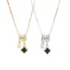 Collar de Acero de Titanio con Trébol de Cuatro Hojas y Estrella Full Diamante Estilo Coreano Lujo Ligero para Mujer, Cadena para Clavícula Dulce y Fresca, Cadena para Clavícula Simple, Moderna y Versátil