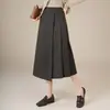 Moda de falda plisada para mujer, nuevo estilo otoño 2026, elegante y versátil falda midi de línea A, falda ajustada de cintura alta que estiliza