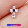 Pendientes de Aleación de Titanio F136 Pequeños Cristales de Azúcar Cruz Interna Clavo para Hueso del Oído Clavo para Labio Joyería para Piercing Corporal de Titanio G23